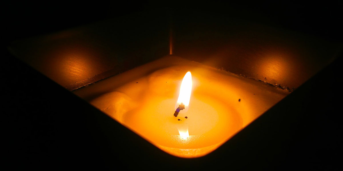 Flame on a citronella candle